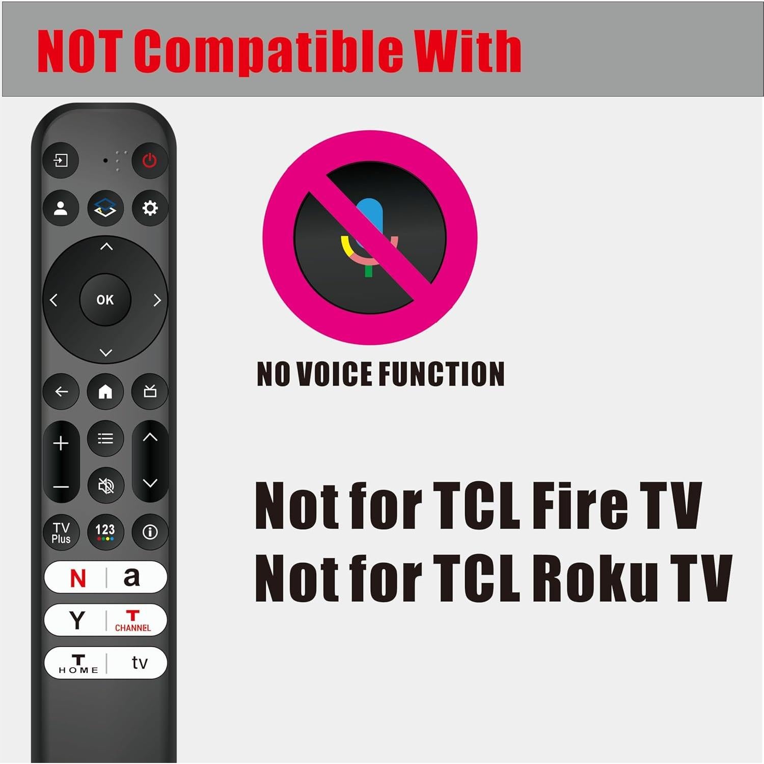 Control Remoto Universal TCL Google TV RC813 Sin Voz 61.88g