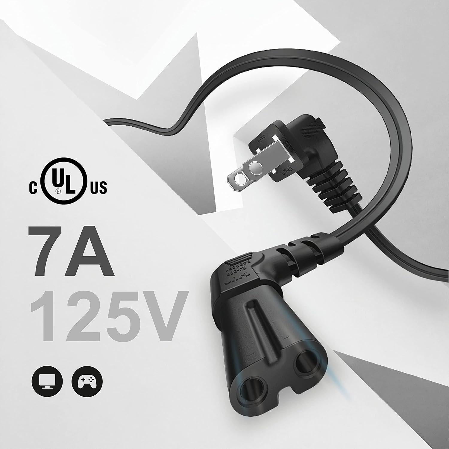 Cable de Alimentación NEMA 1-15P a IEC320 C7 1.83m TNP Negro