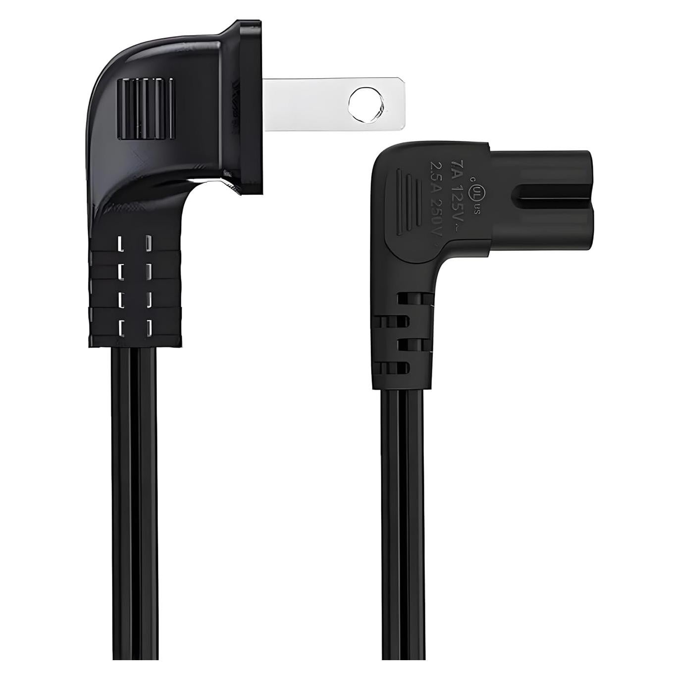 Cable de Alimentación en Ángulo Recto 1.83m Goffeu para TV 4K UHD