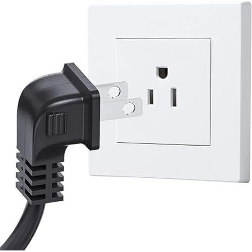 Cable de Alimentación en Ángulo Recto 1.83m Goffeu para TV 4K UHD