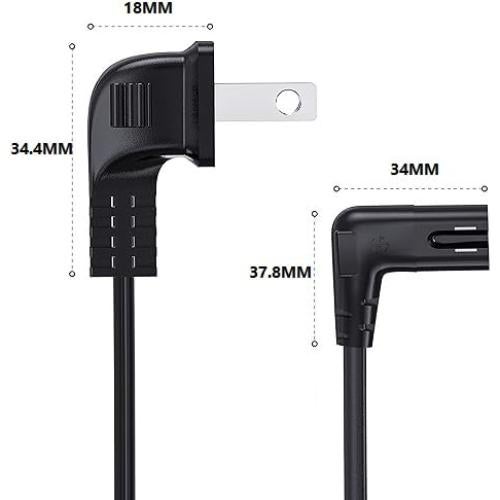 Cable de Alimentación en Ángulo Recto 1.83m Goffeu para TV 4K UHD