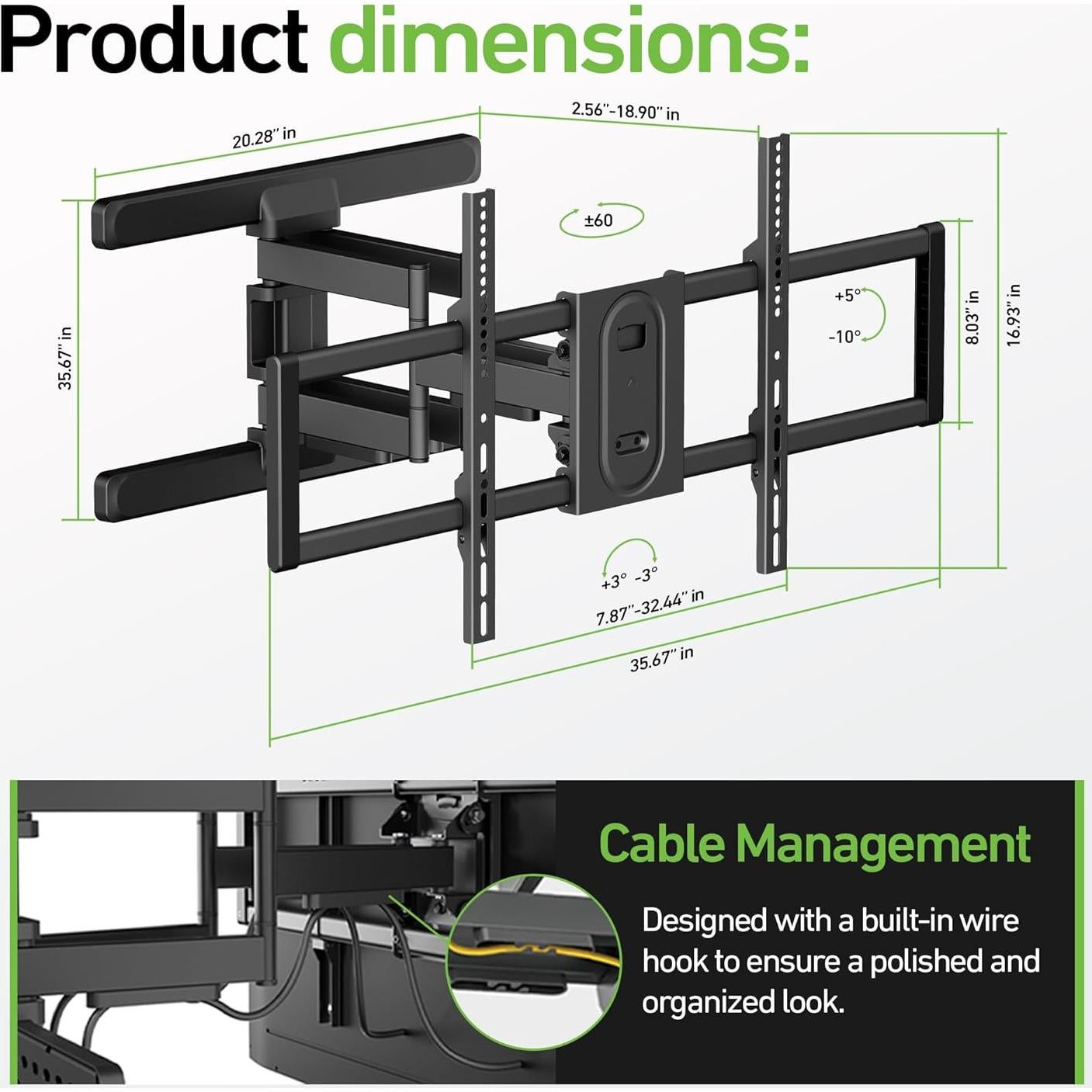Soporte de Pared Articulado Stellar Mounts para TV 55R635
