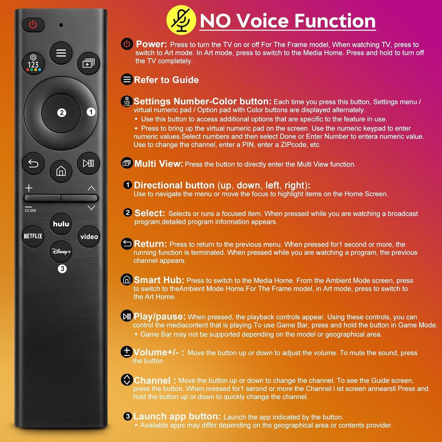 Control Remoto Universal OMAIC para TVs Samsung QLED y UHD