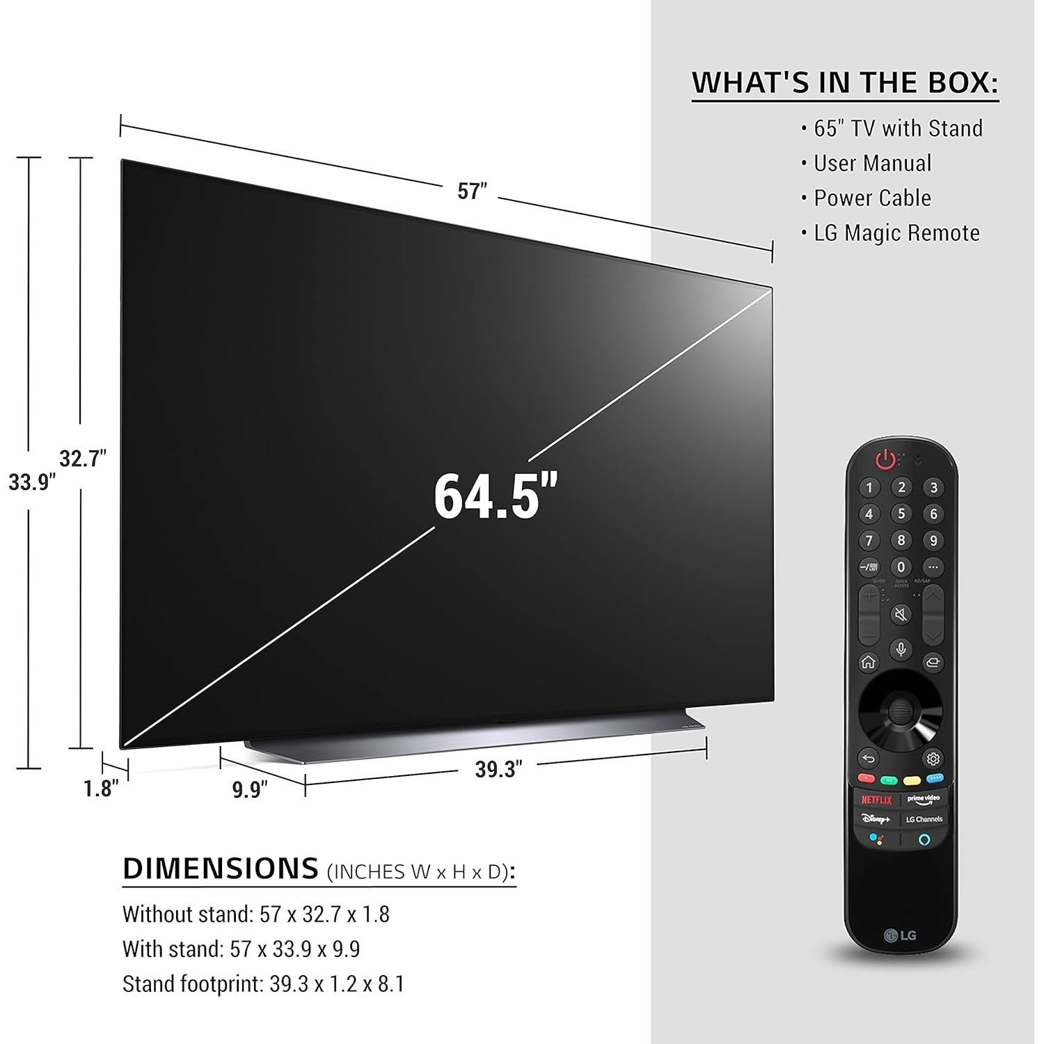 C1 Series 65-Inch Class OLED Smart TV OLED65C1PUB, 2021 - 4K TV, Alexa Built-in