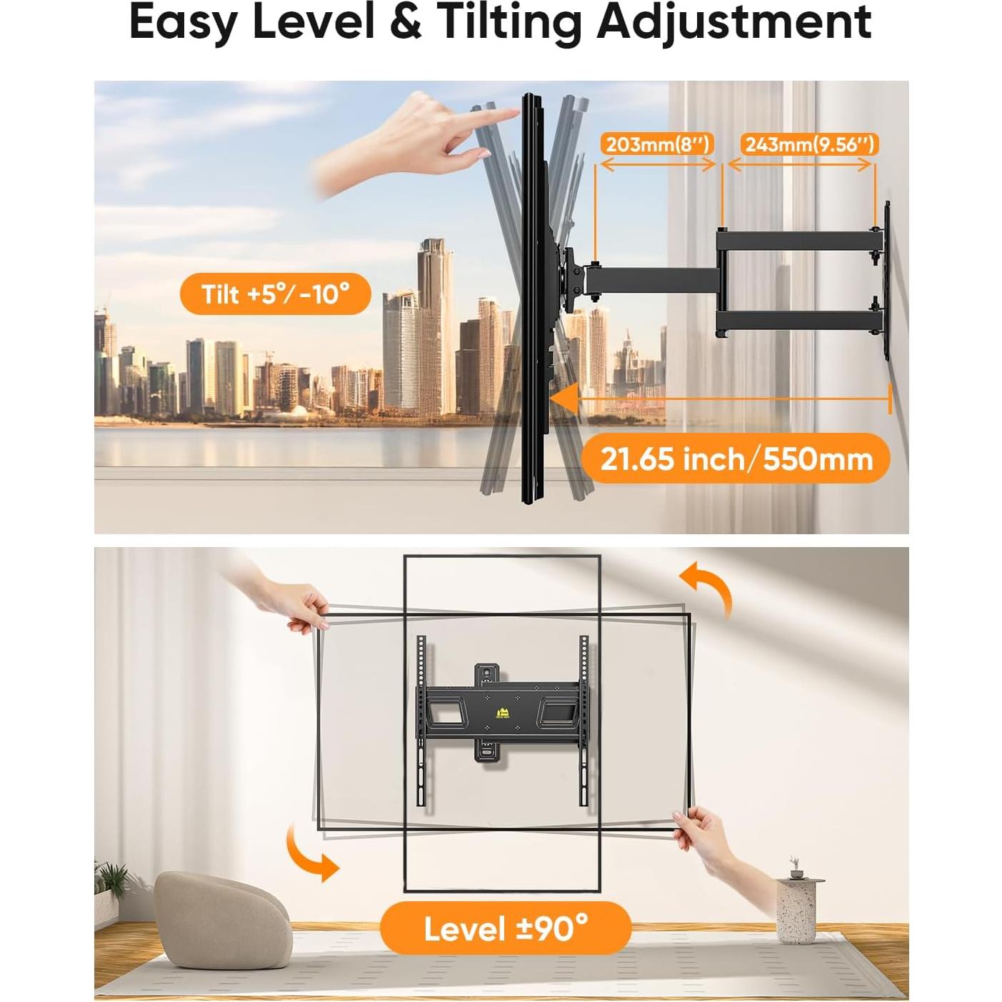Soporte de pared para TV FORGING MOUNT 26-65" rotativo VESA 400x400