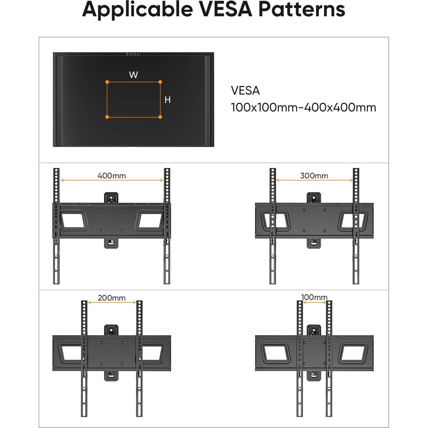 Soporte de pared para TV FORGING MOUNT 26-65" rotativo VESA 400x400