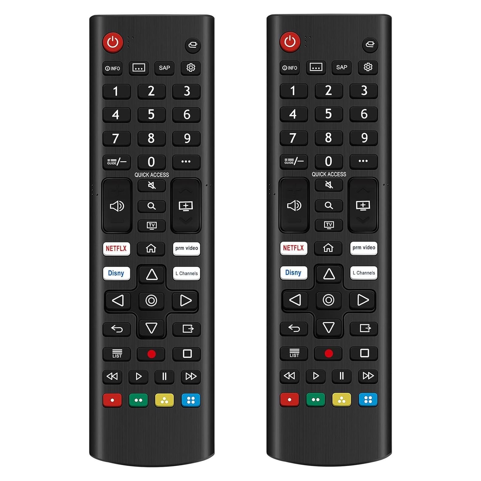 Paquete de 2 Controles Remotos Universales AKB76040302 para TV LG