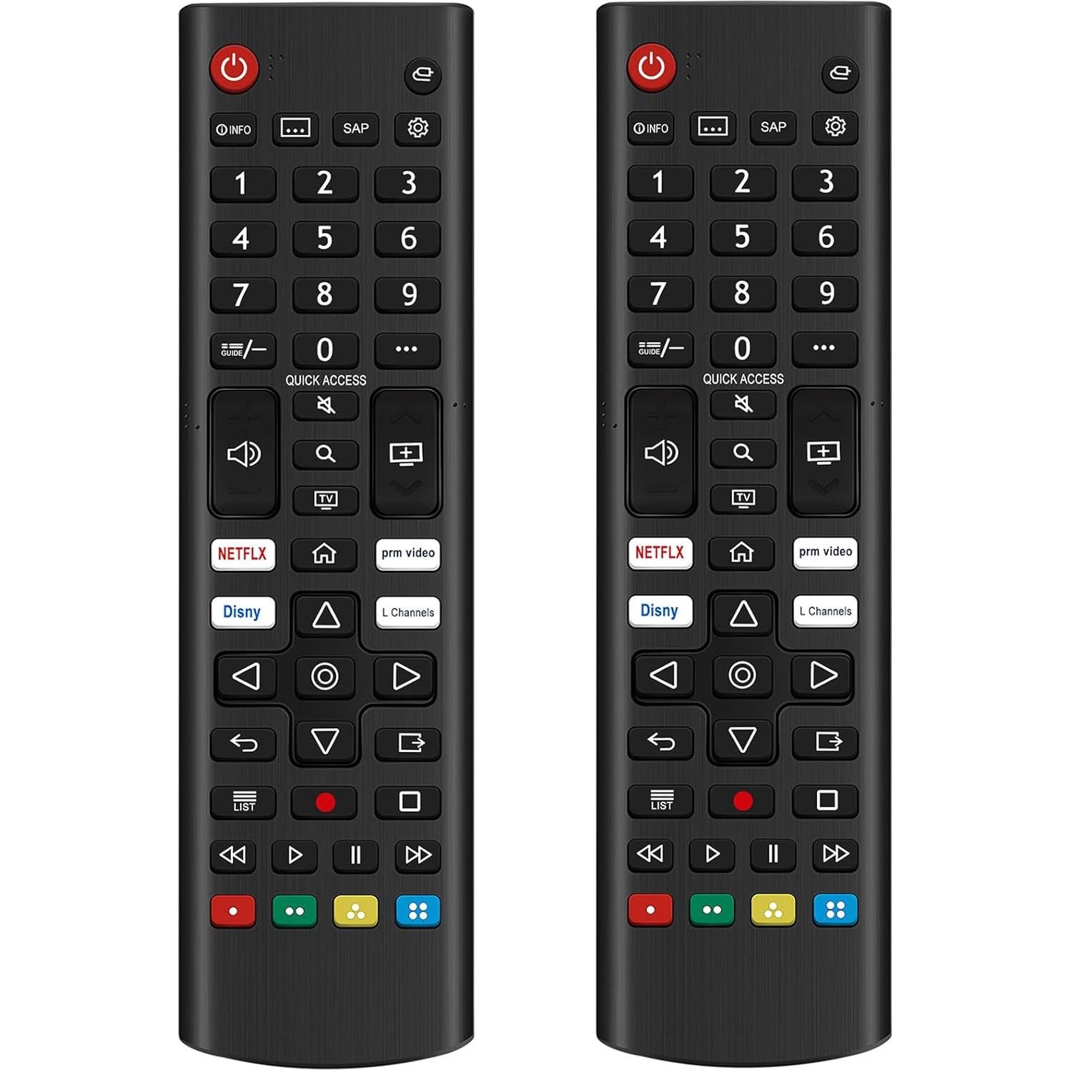 Paquete de 2 Controles Remotos Universales AKB76040302 para TV LG