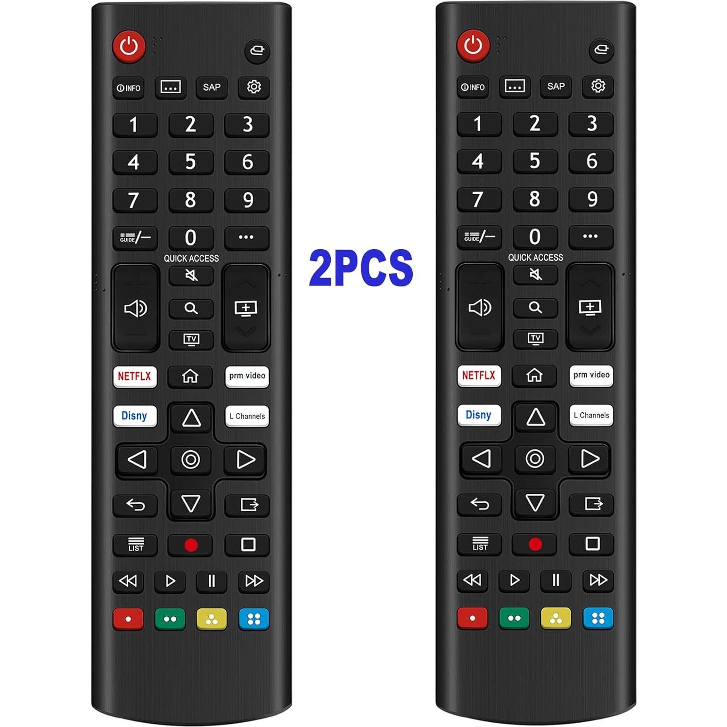 Paquete de 2 Controles Remotos Universales AKB76040302 para TV LG