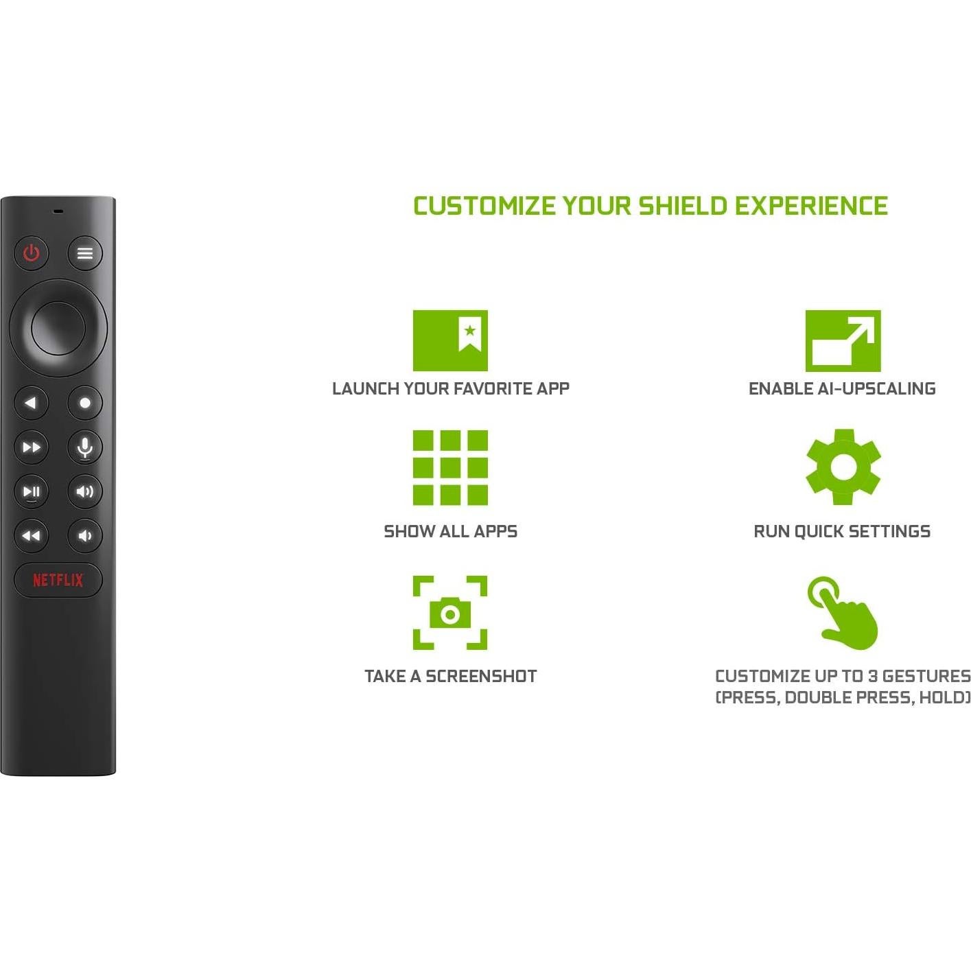 Control Remoto NVIDIA SHIELD TV con Búsqueda por Voz y Botones Retroiluminados