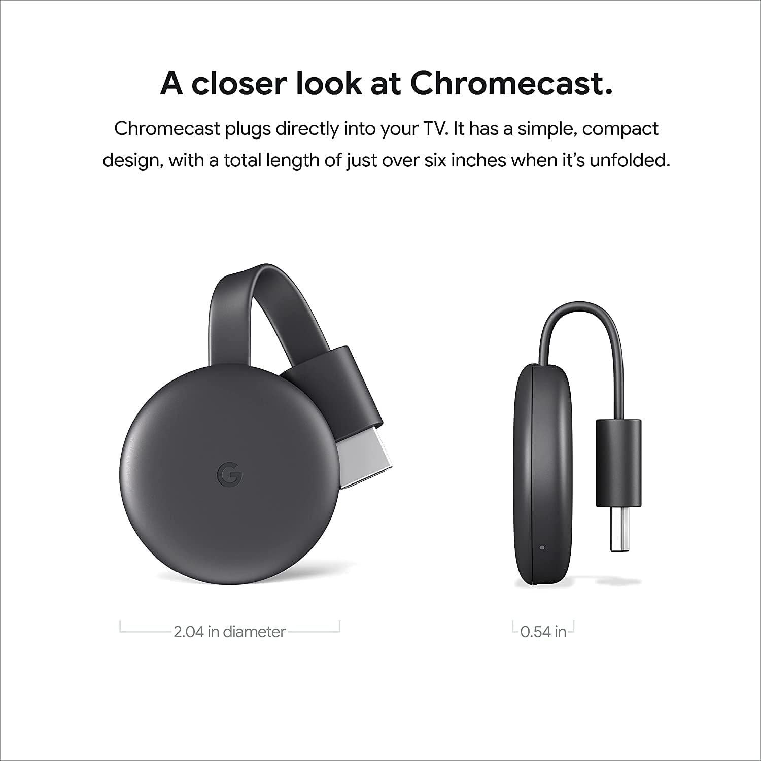Google Chromecast 3ra Generación - Dispositivo Streaming HDMI Full HD