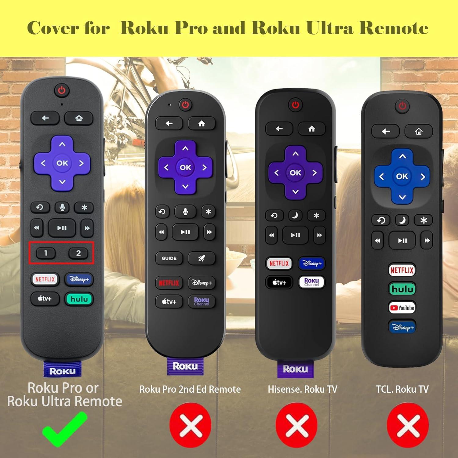 Paquete de 3 fundas de silicona para control remoto Roku Pro