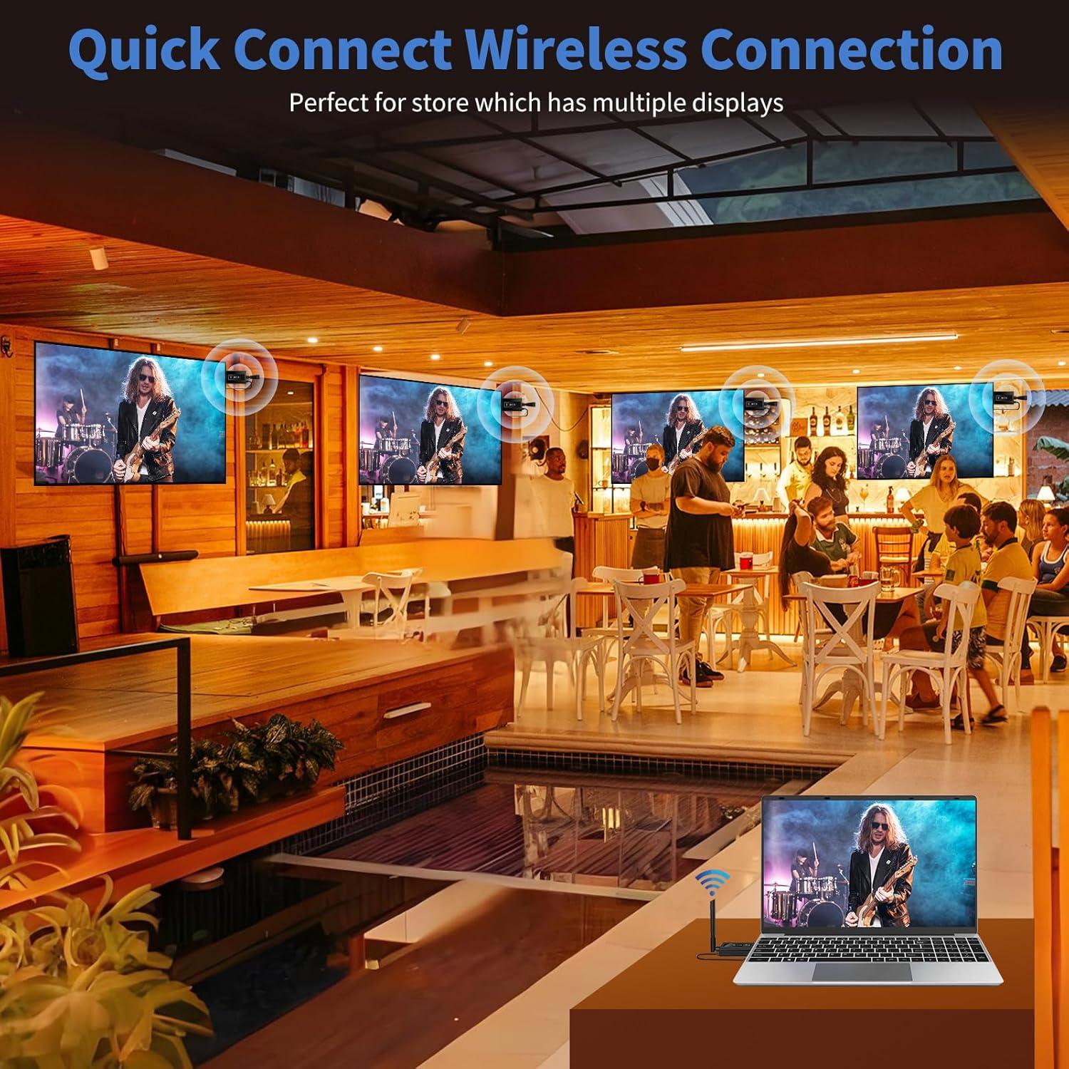 Transmisor HDMI Inalámbrico Pluselnnovate G71-V4 con 4 Receptores