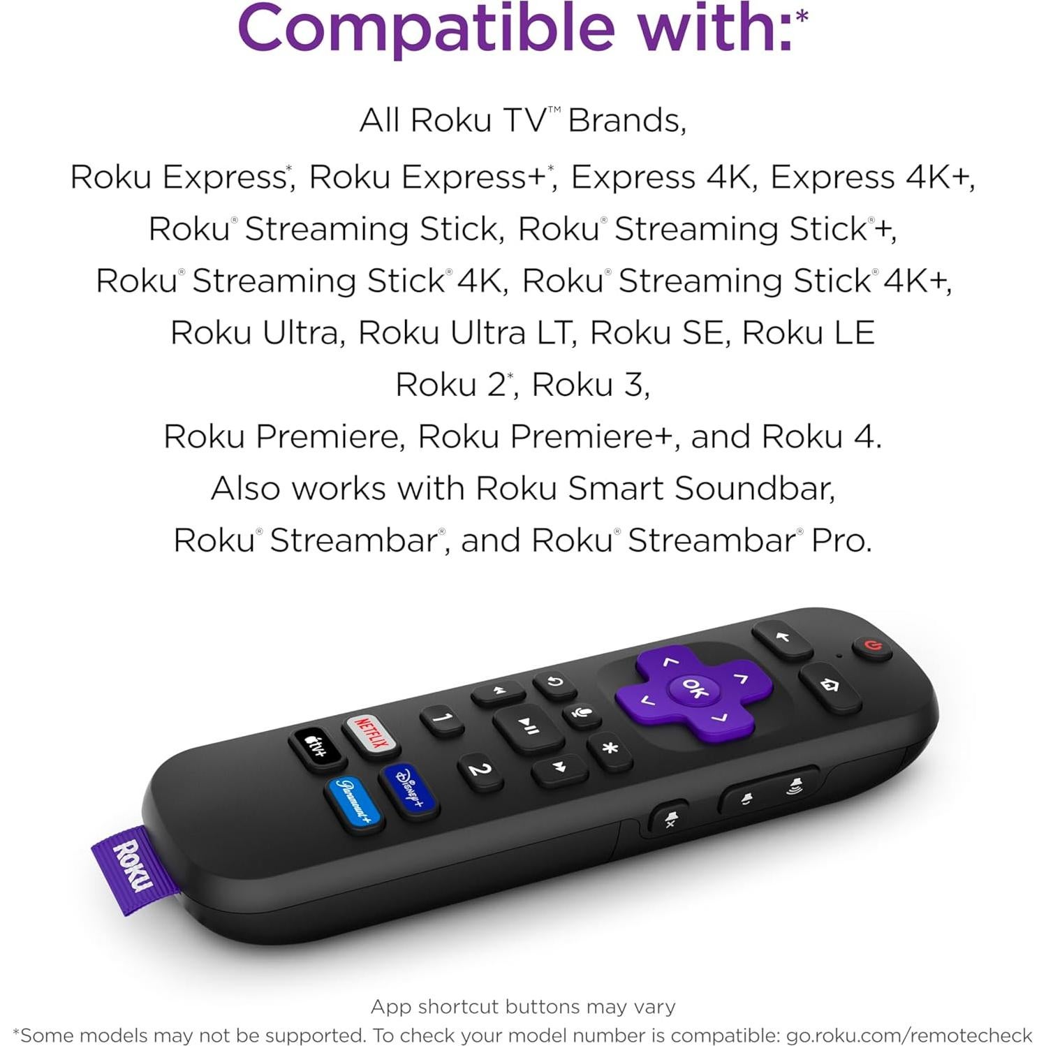 Control Remoto Pro Roku Recargable con Voz Manos Libres