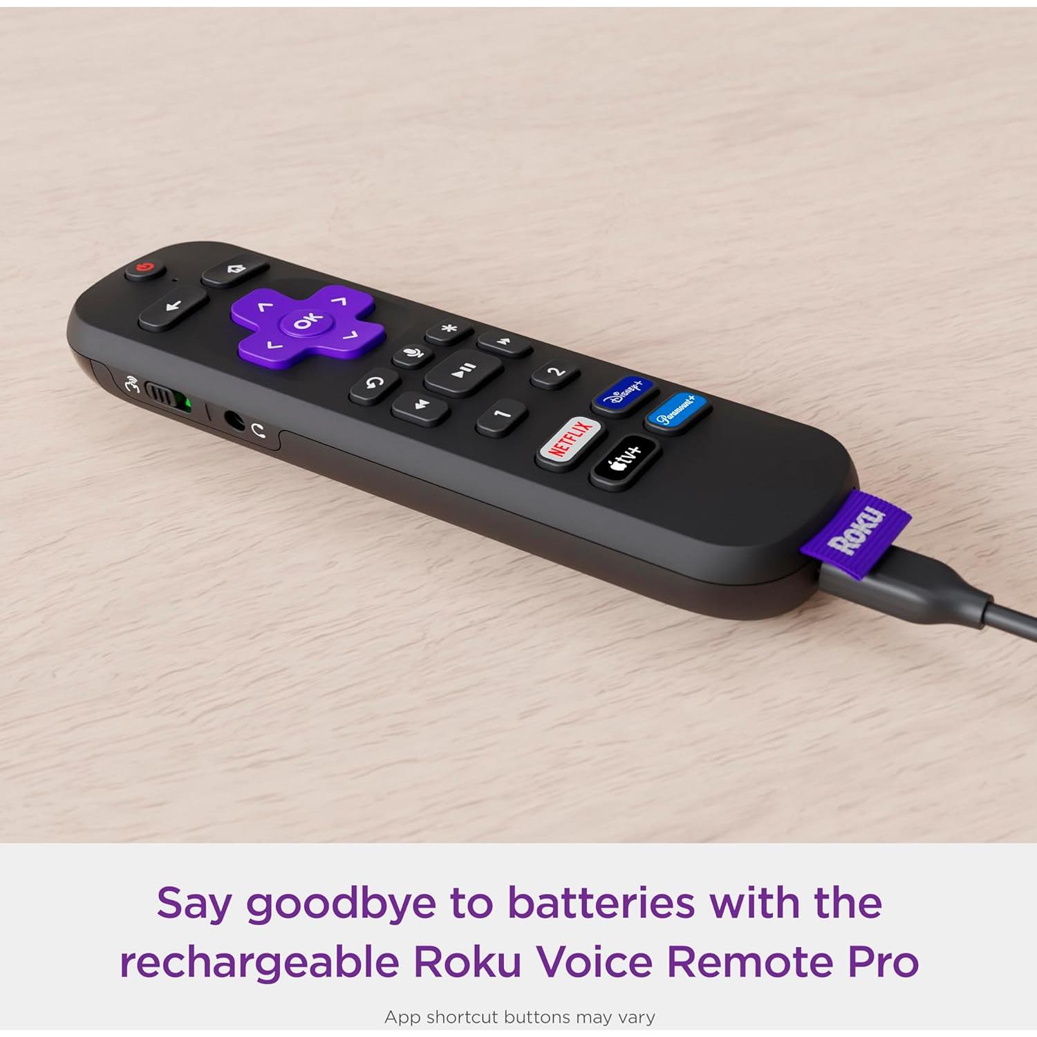 Control Remoto Pro Roku Recargable con Voz Manos Libres