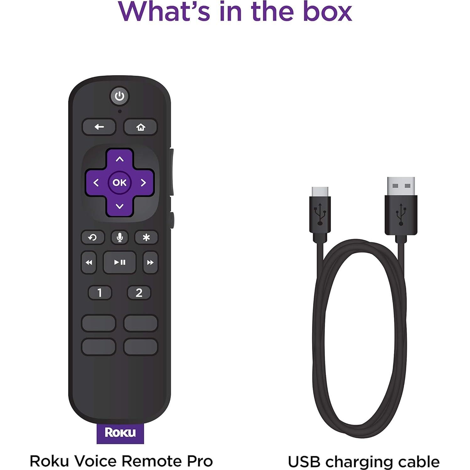 Control Remoto Pro Roku Recargable con Voz Manos Libres