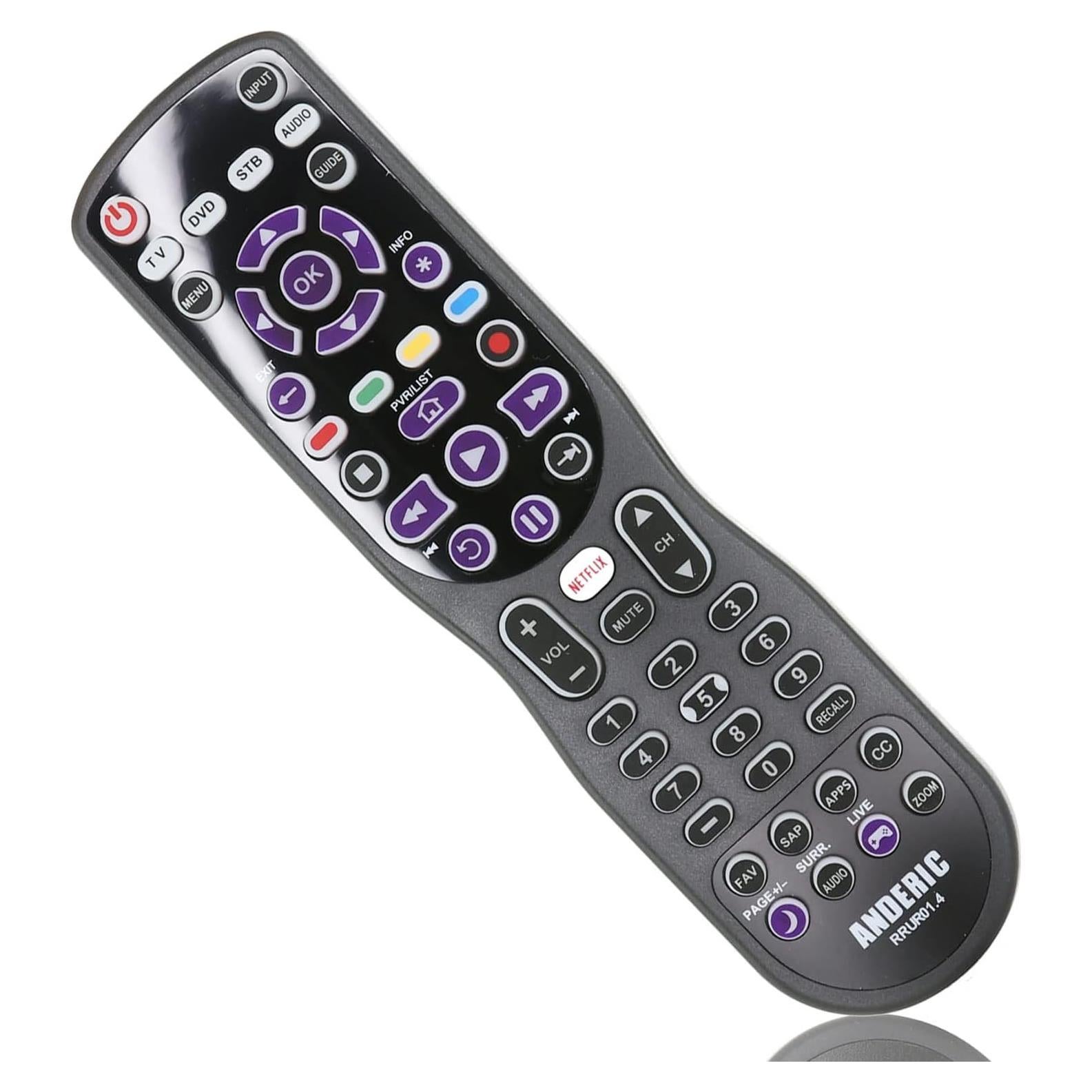 Control Remoto Universal Anderic RRUR01.4 para Roku 4 Dispositivos