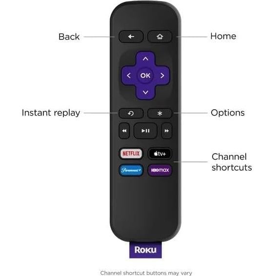 Reproductor de medios Roku Premiere 4K HDR con HDMI y control remoto