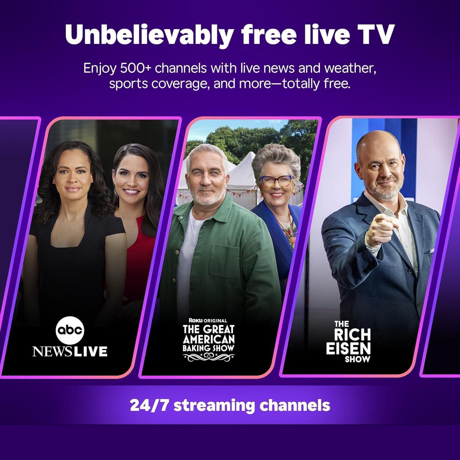 Televisor Inteligente Roku 50" 4K UHD HDR Dolby Audio