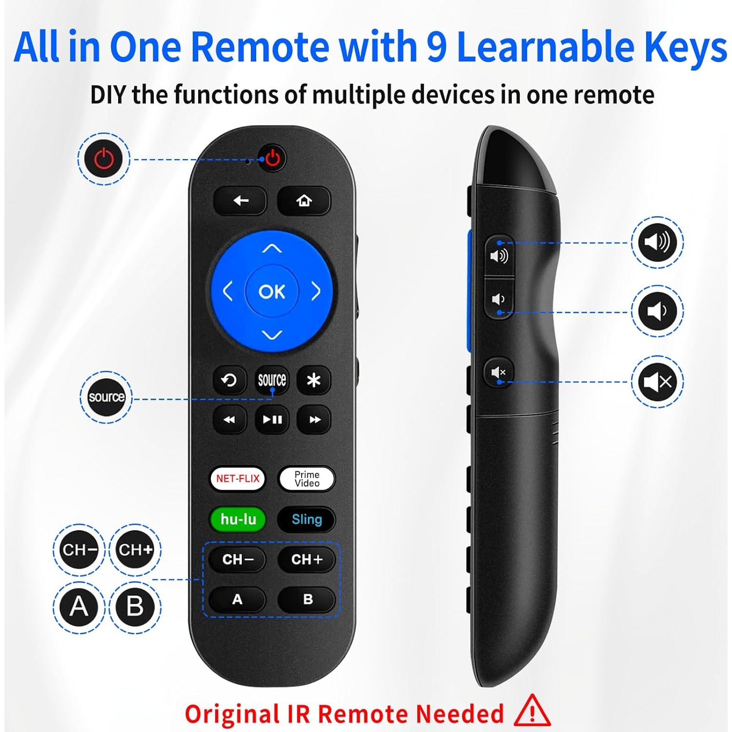 Control Remoto Programable para Roku Ultra - Reemplazo con Volumen
