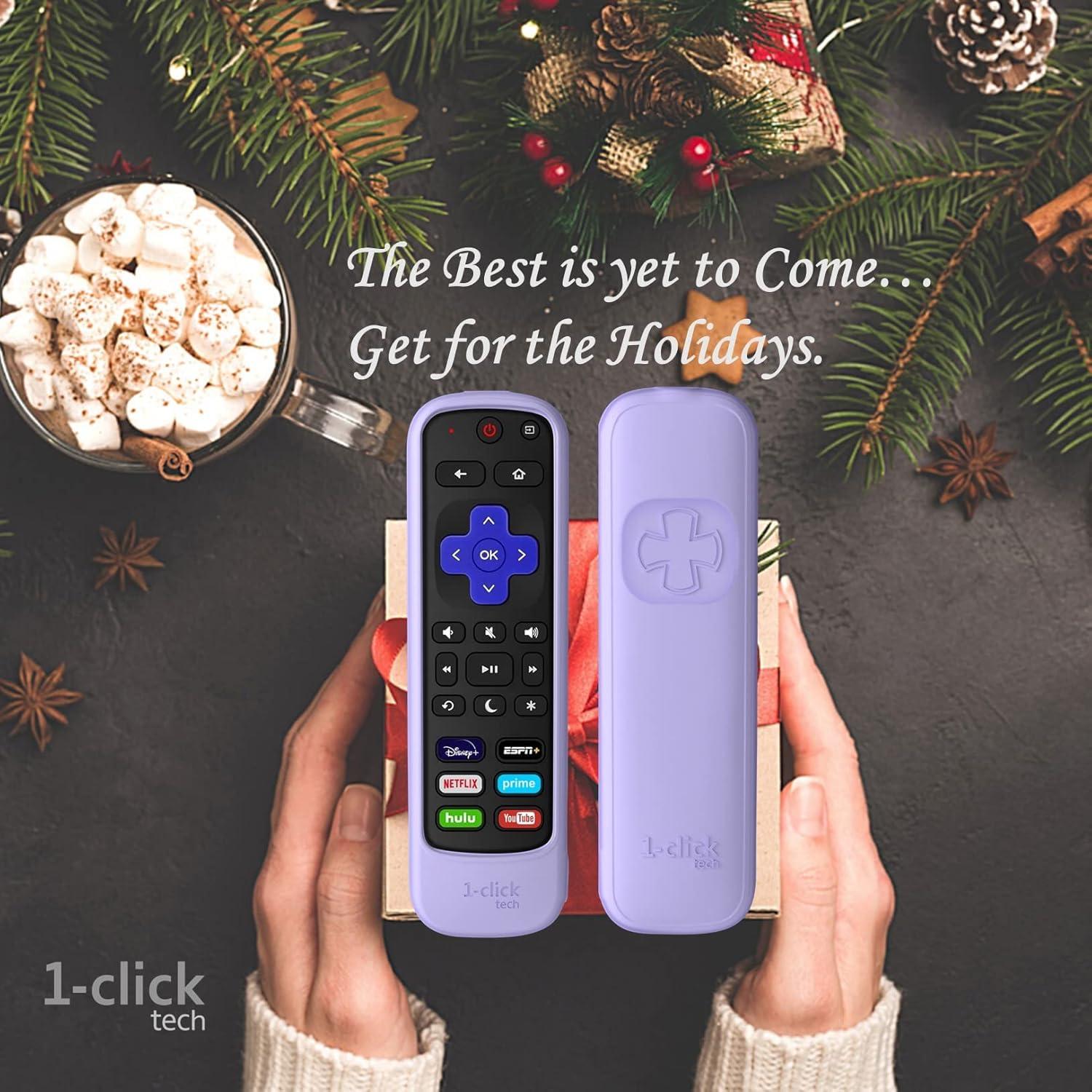 Control Remoto 1-clicktech + Cubierta Púrpura para Roku TV
