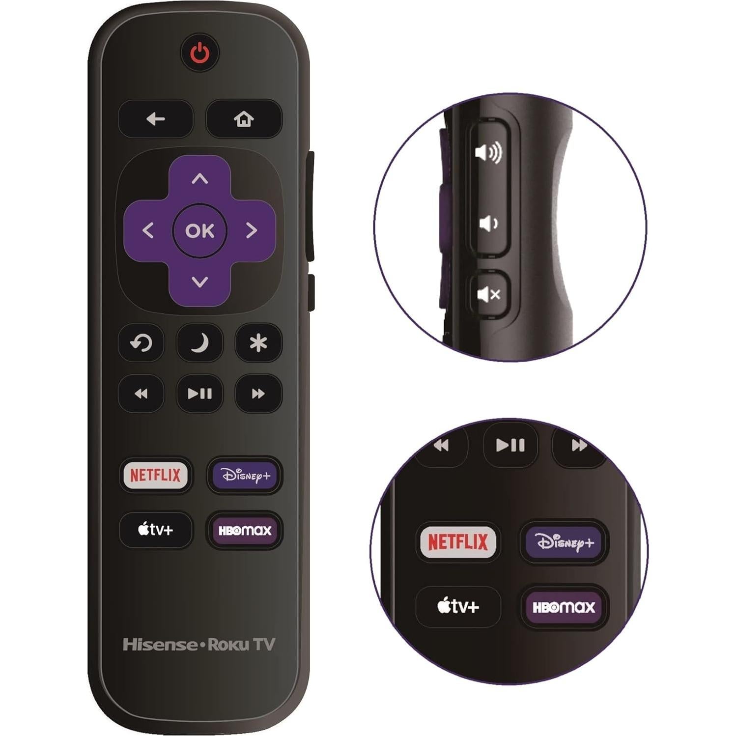 Control Remoto Hisense Roku 4K Ultra HDTV - Accesos Directos