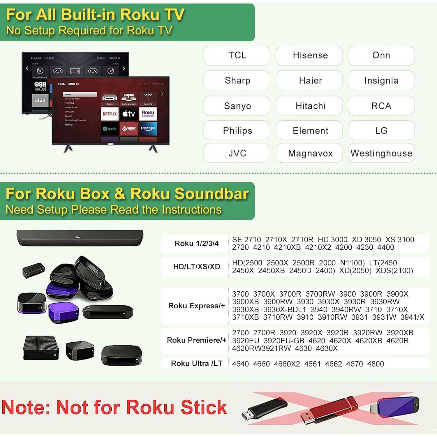 Control Remoto Universal Yimaut para Roku TV y Box - 2 Piezas