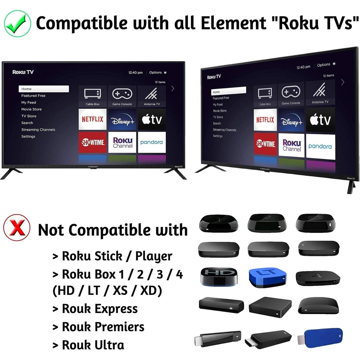Control Remoto de Reemplazo Element Roku 4K con Accesos Directos