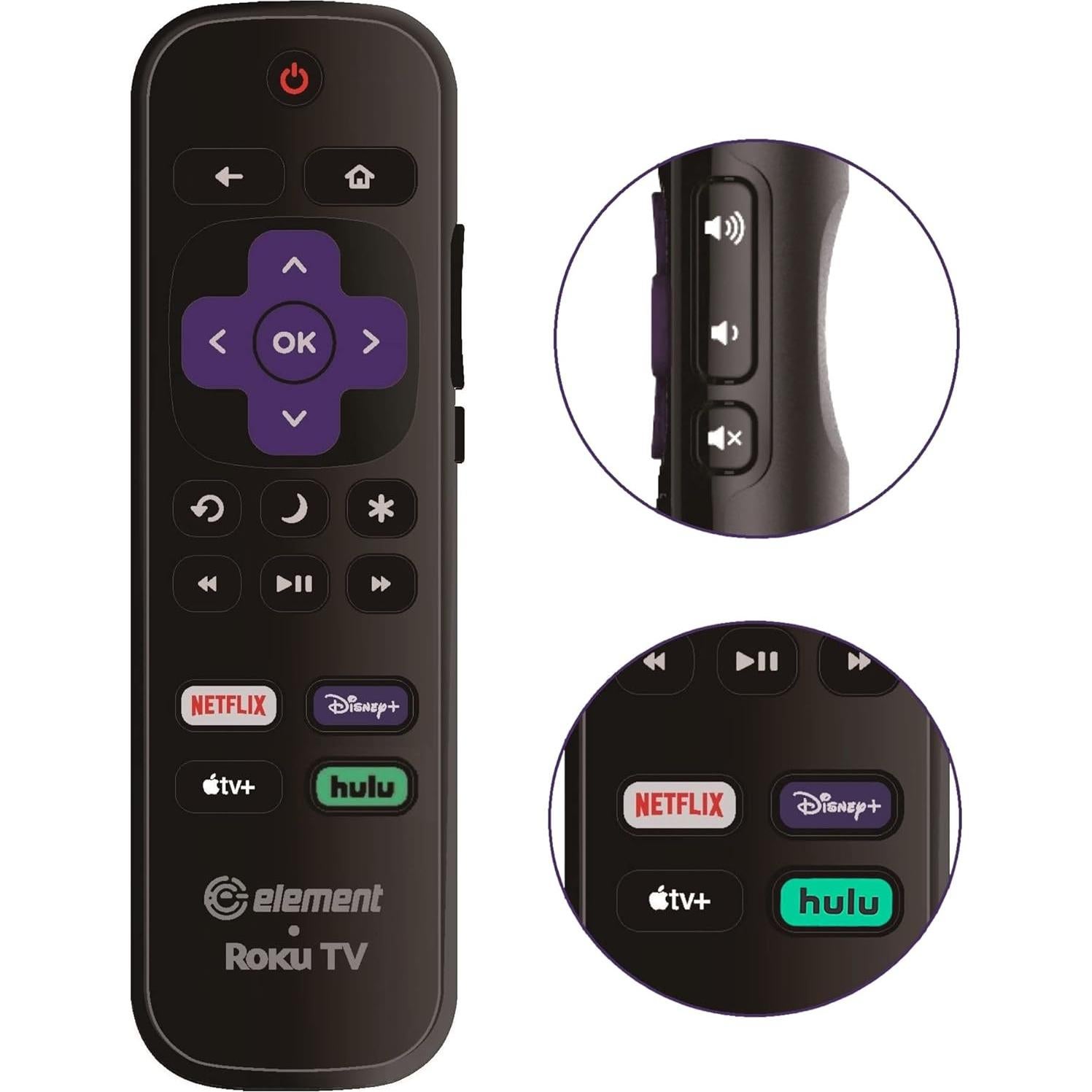 Control Remoto de Reemplazo Element Roku 4K con Accesos Directos