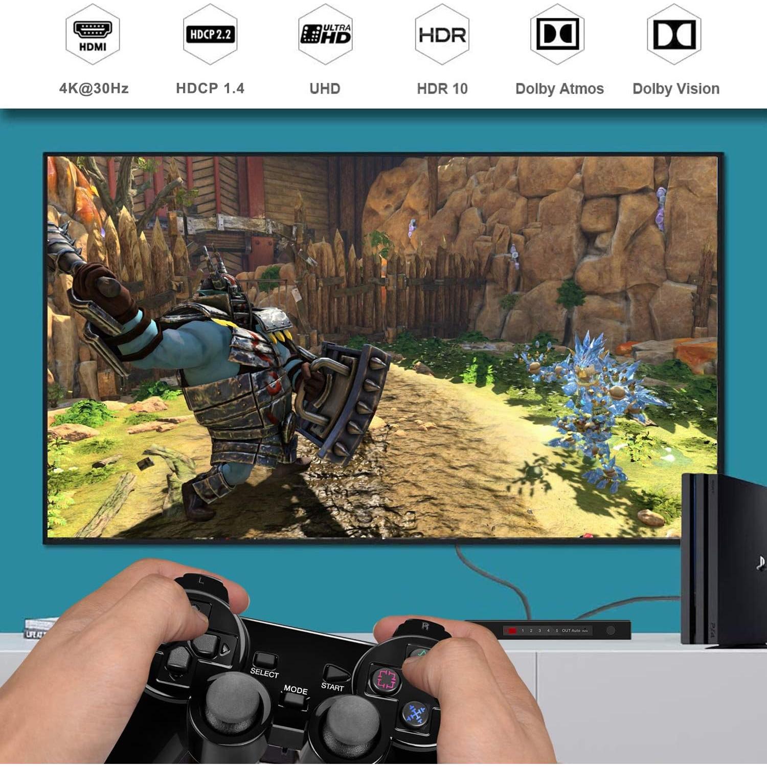 Interruptor HDMI 5 en 1 LVY 4K 30Hz con Control Remoto