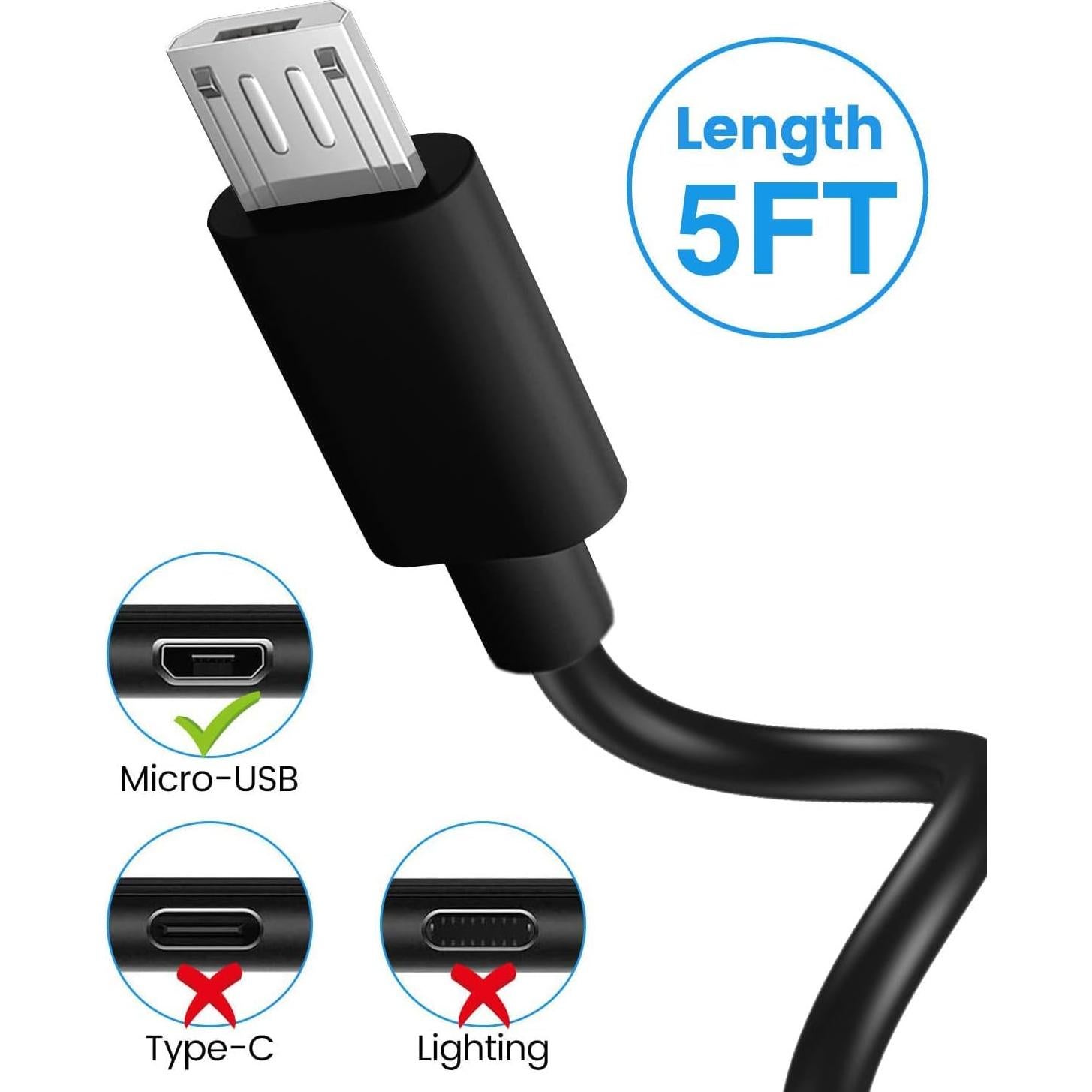 Cable de Carga Micro USB 1.5M Xnarew para Fire TV y Roku