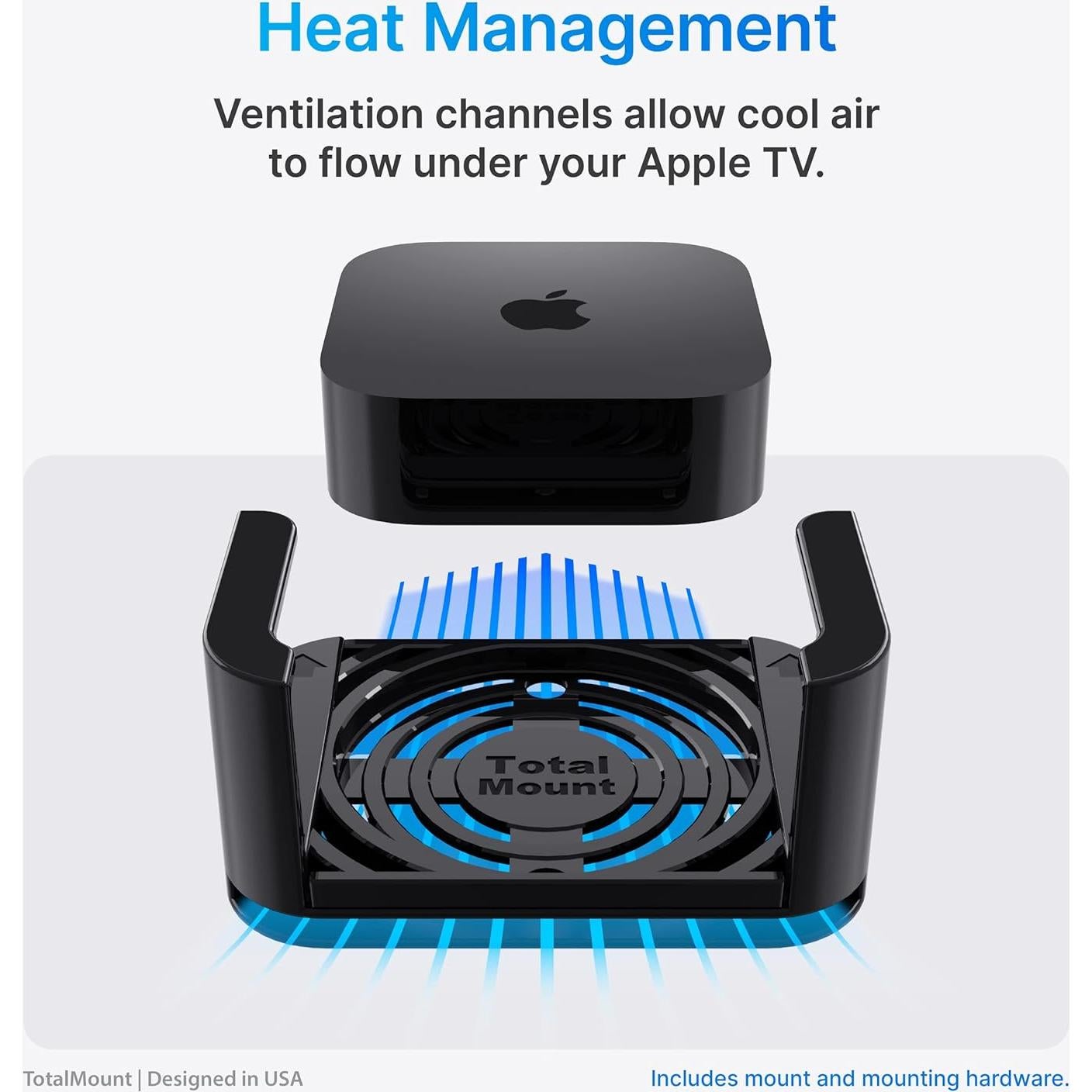 Soporte para Apple TV TotalMount Negro Premium - Compatible con todas las generaciones