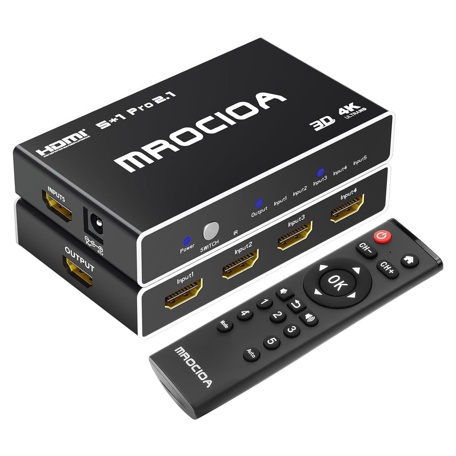 Conmutador HDMI 2.1 8K 5 en 1 CYD521N, Soporta 4K 120Hz