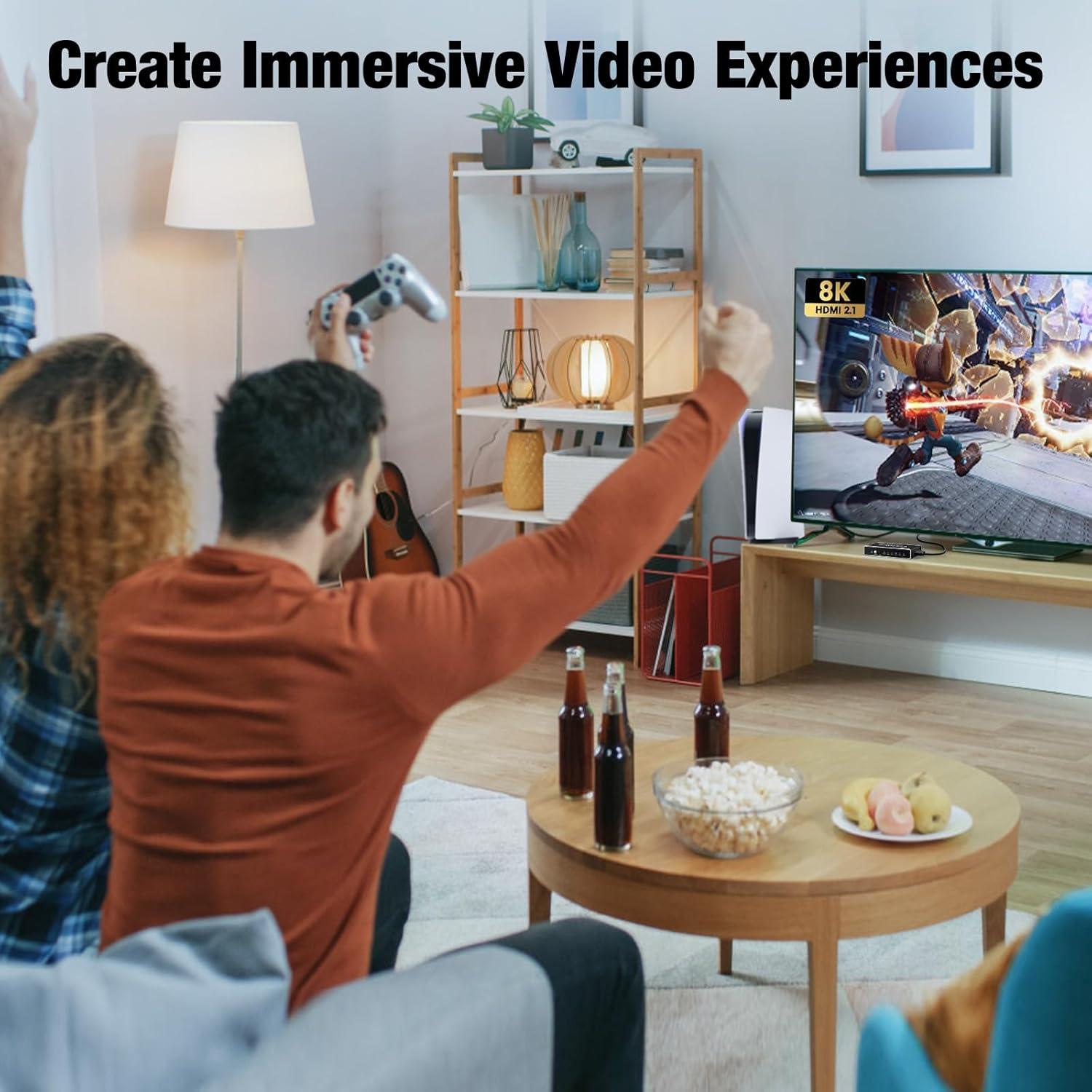 Conmutador HDMI 2.1 8K 5 en 1 CYD521N, Soporta 4K 120Hz