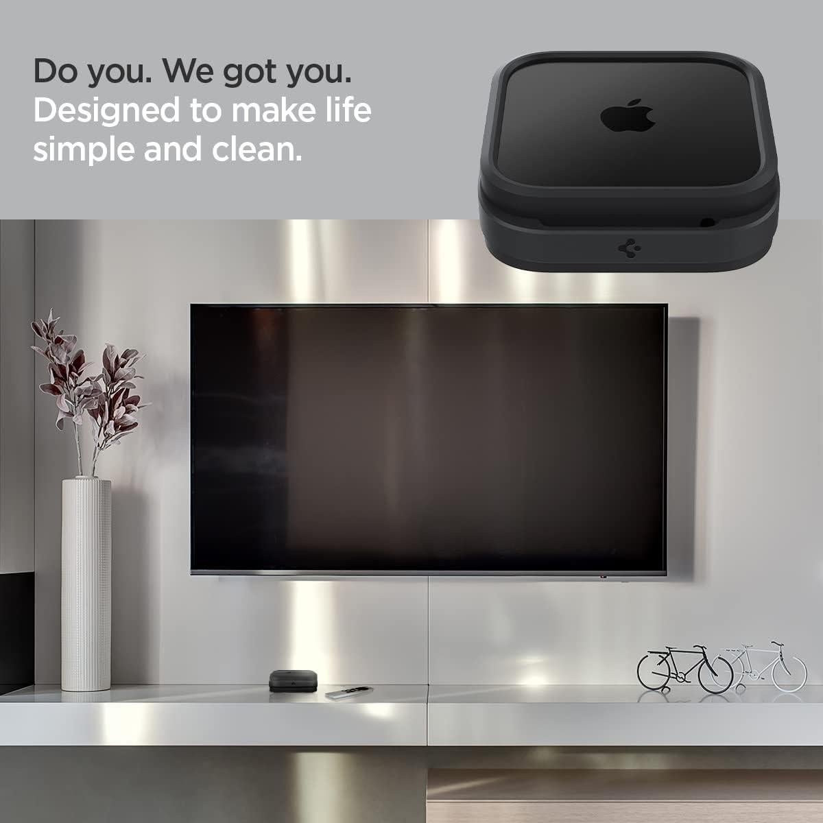 Soporte de Silicona Spigen para Apple TV 4K 3ra Generación - Negro