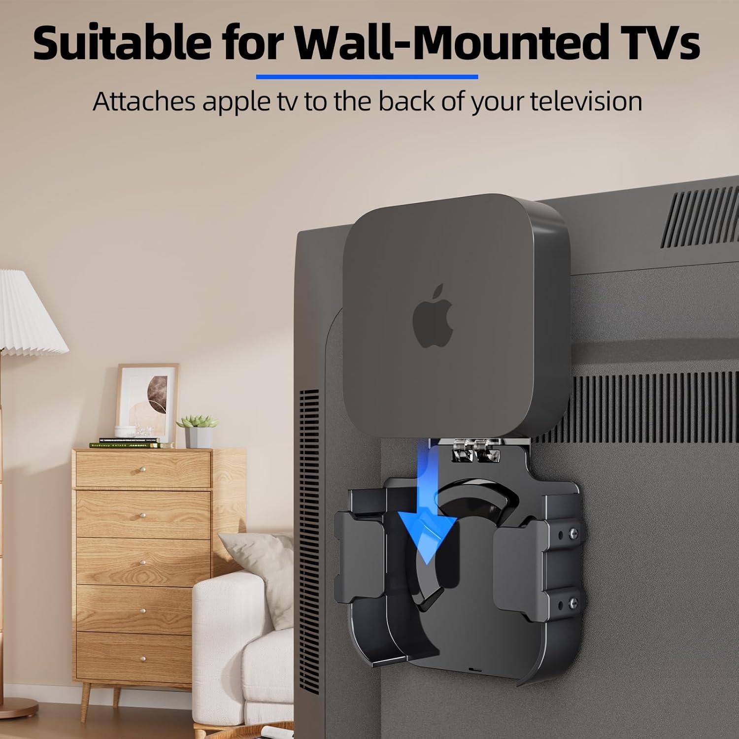 Soporte de Pared para Apple TV Cozcty - Montaje Negro Universal