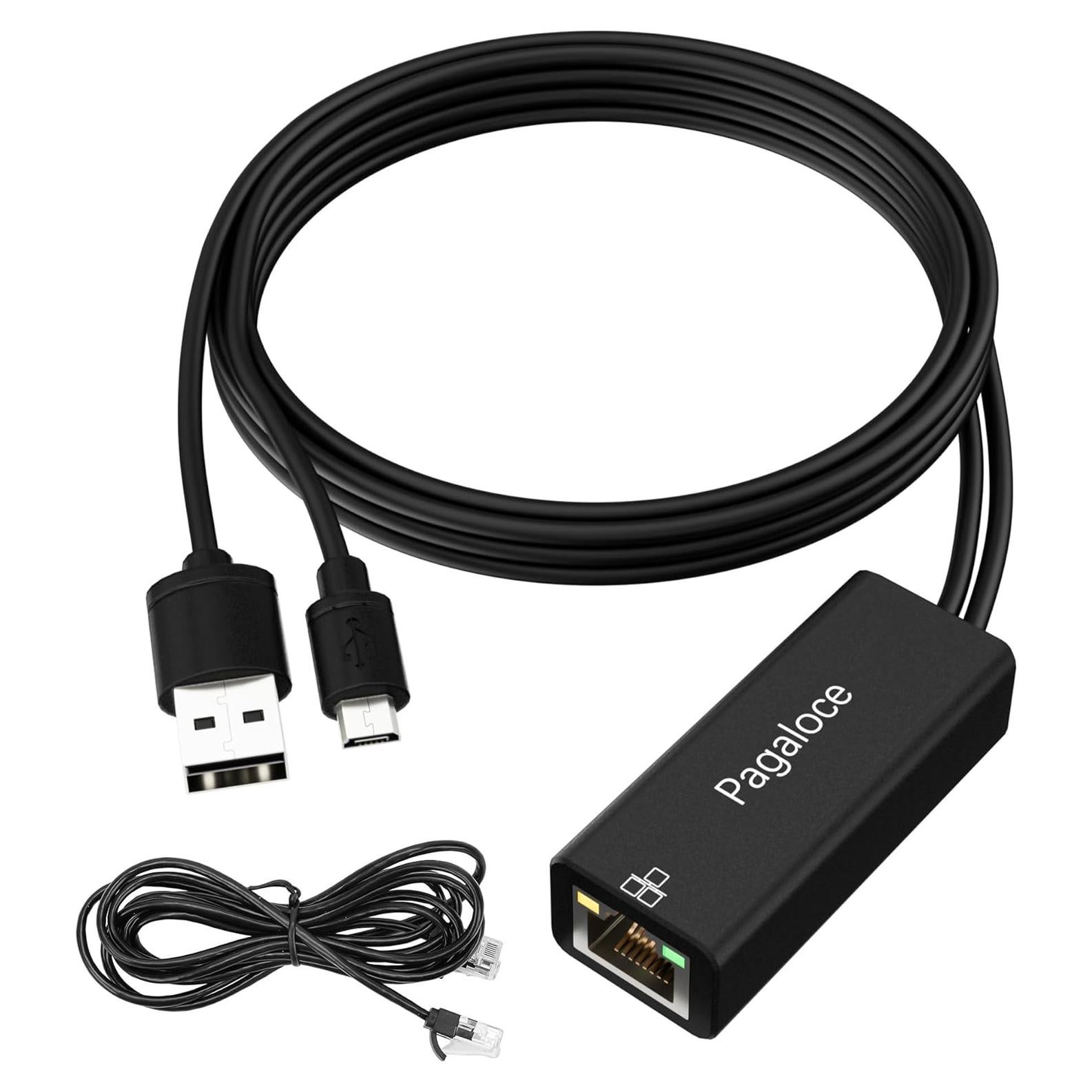 Adaptador Ethernet Micro USB a RJ45 Pagaloce 100Mbps