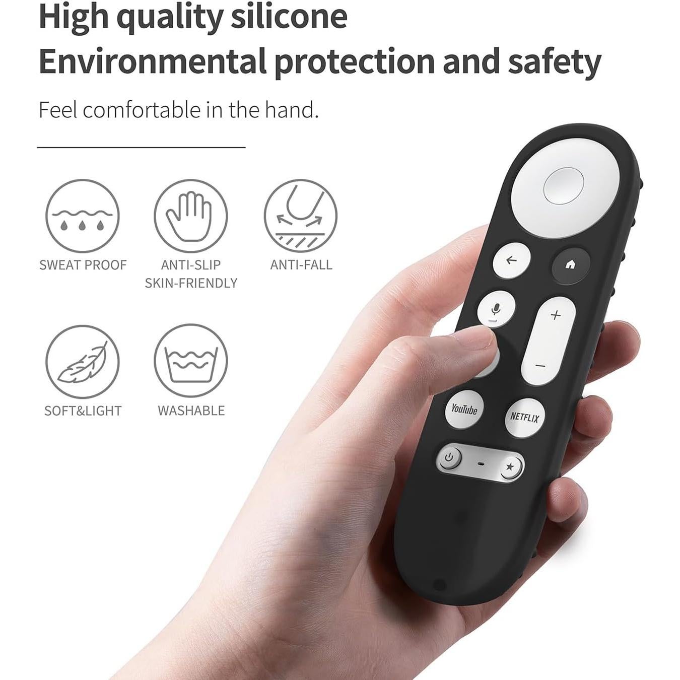 Funda de Silicona para Control Remoto Google TV 4K GY3LE Negra
