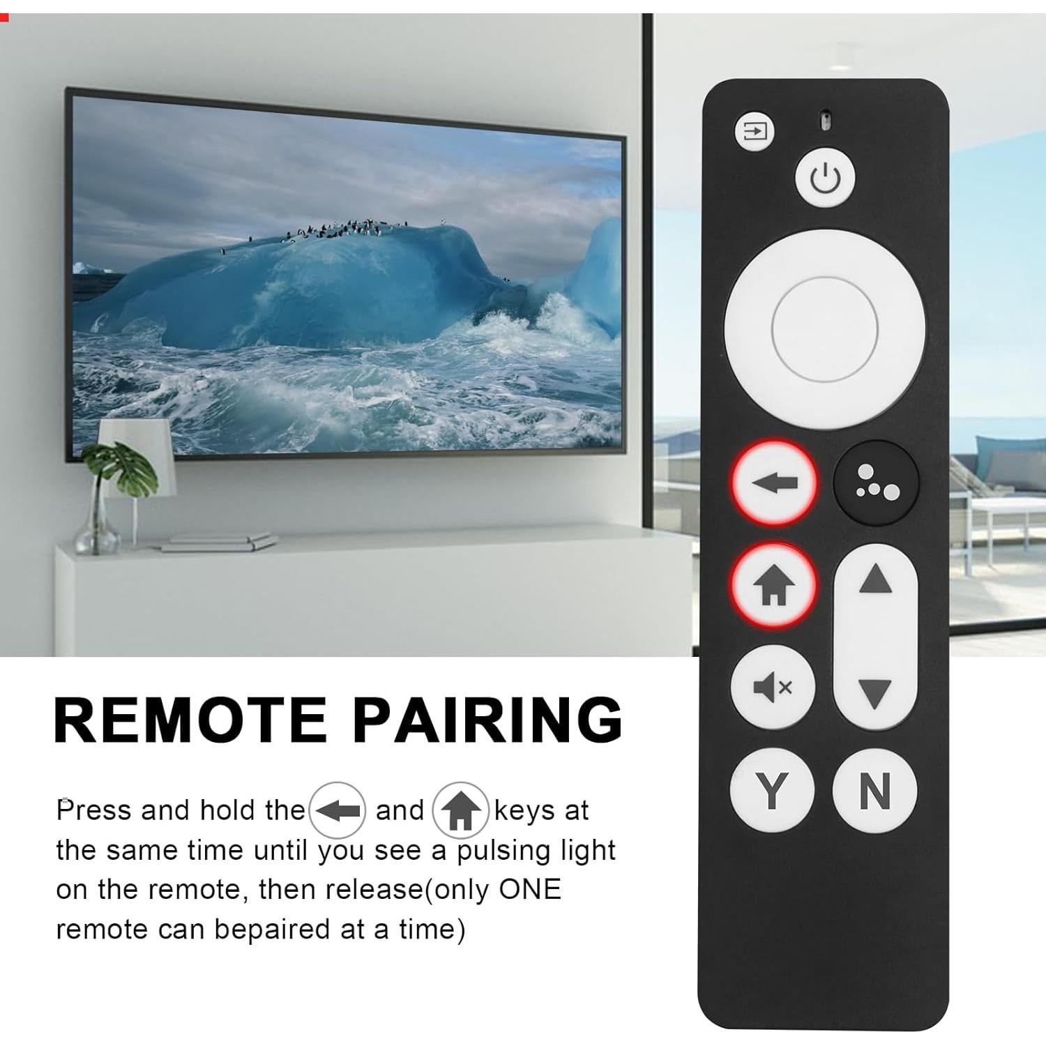 Control Remoto de Voz Qzanyee para Chromecast 4K Nieve
