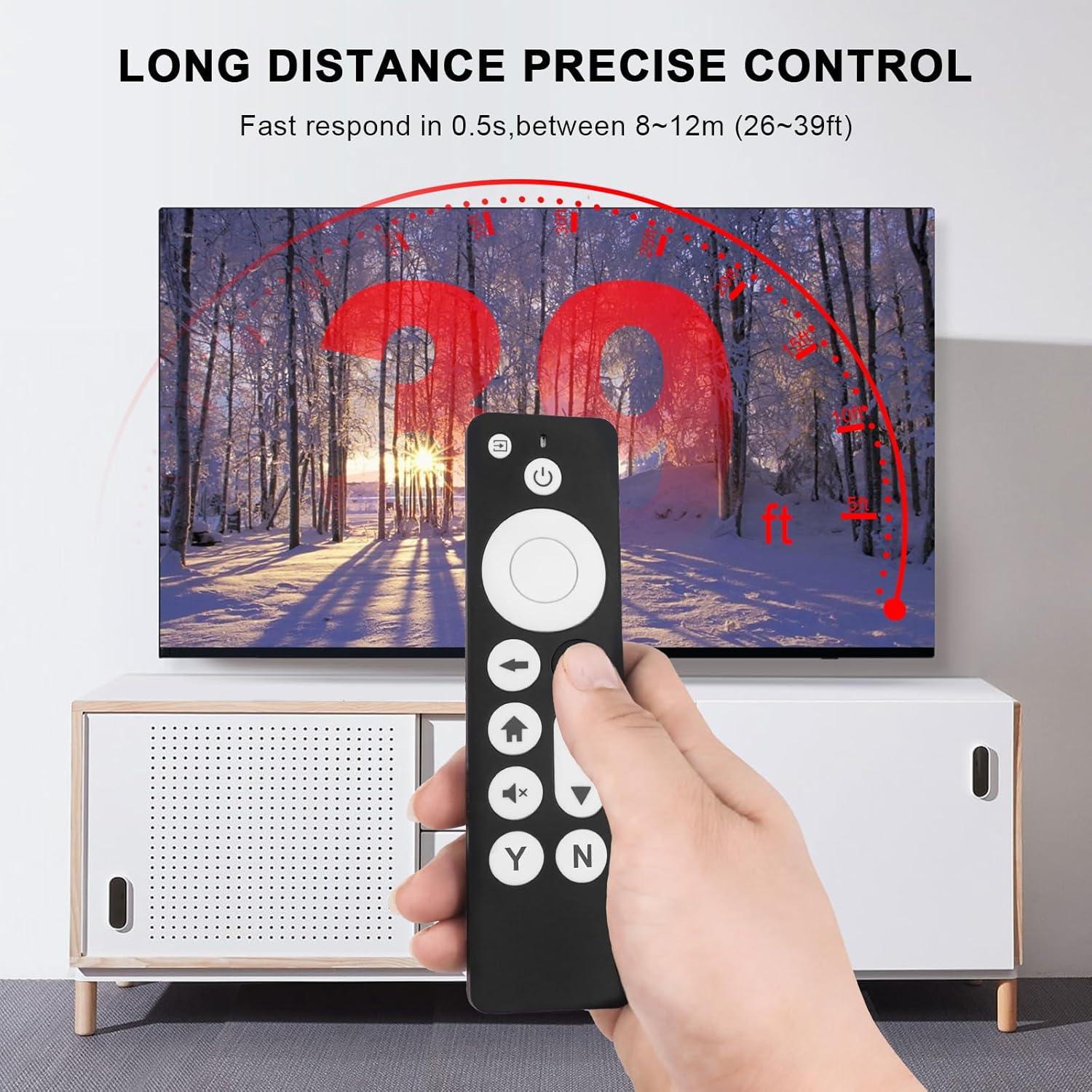 Control Remoto de Voz Qzanyee para Chromecast 4K Nieve