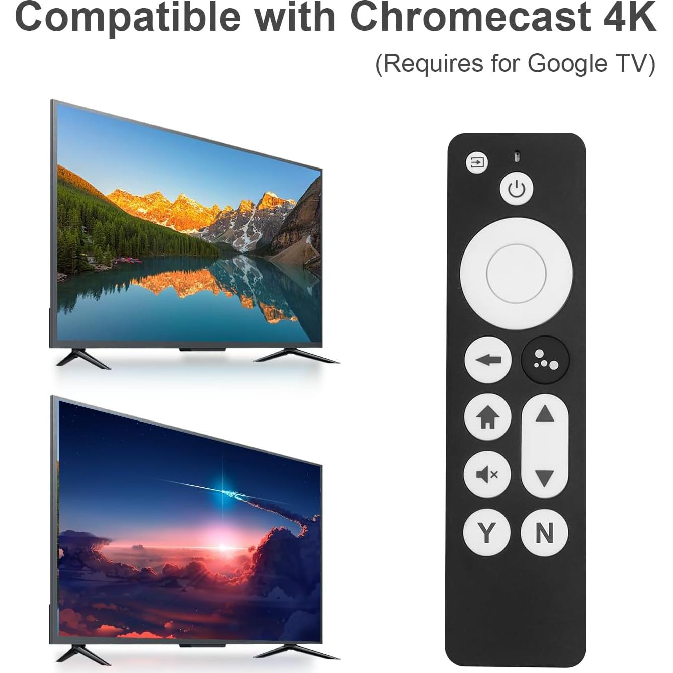 Control Remoto de Voz Qzanyee para Chromecast 4K Nieve