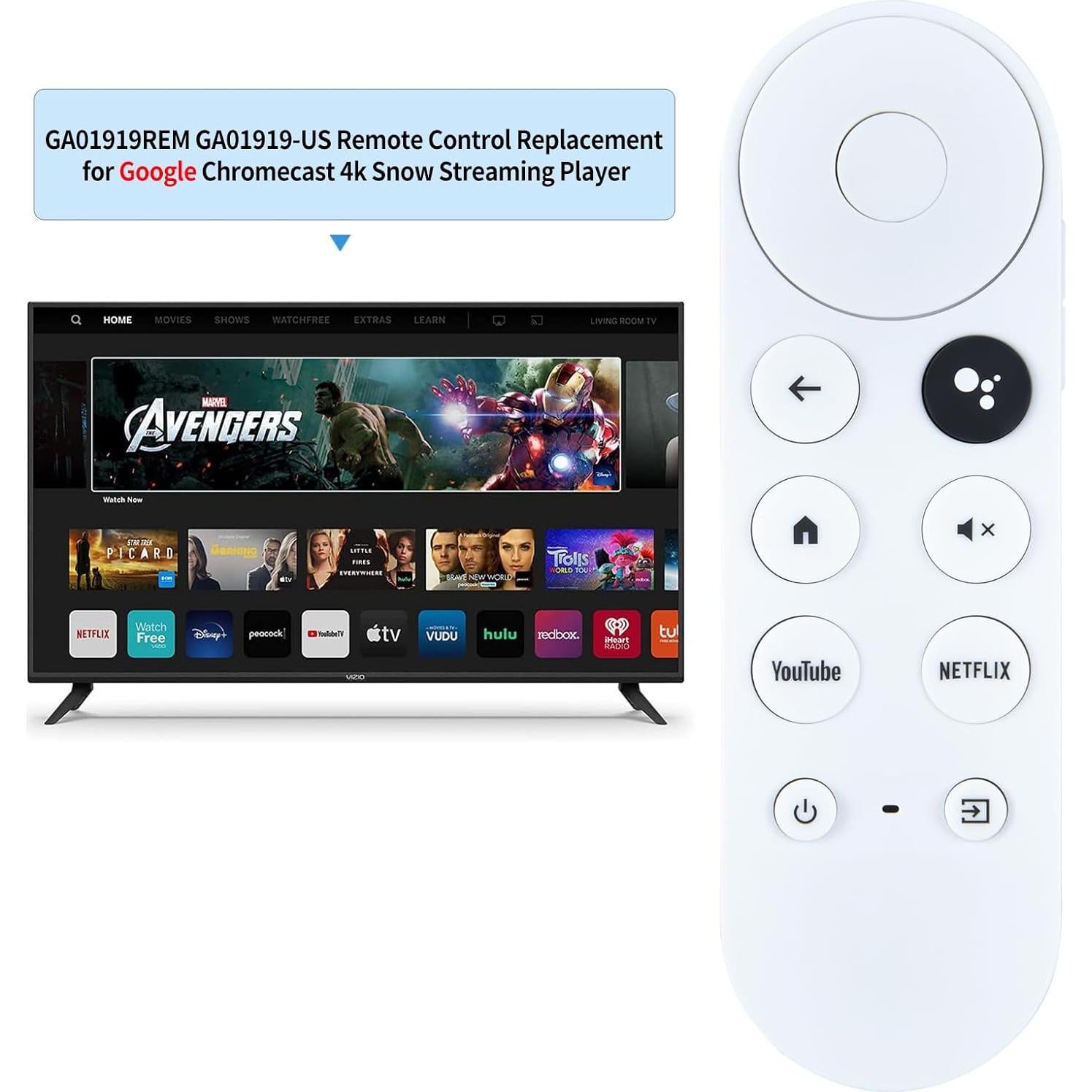 Control Remoto de Reemplazo PZL para Google Chromecast 4K