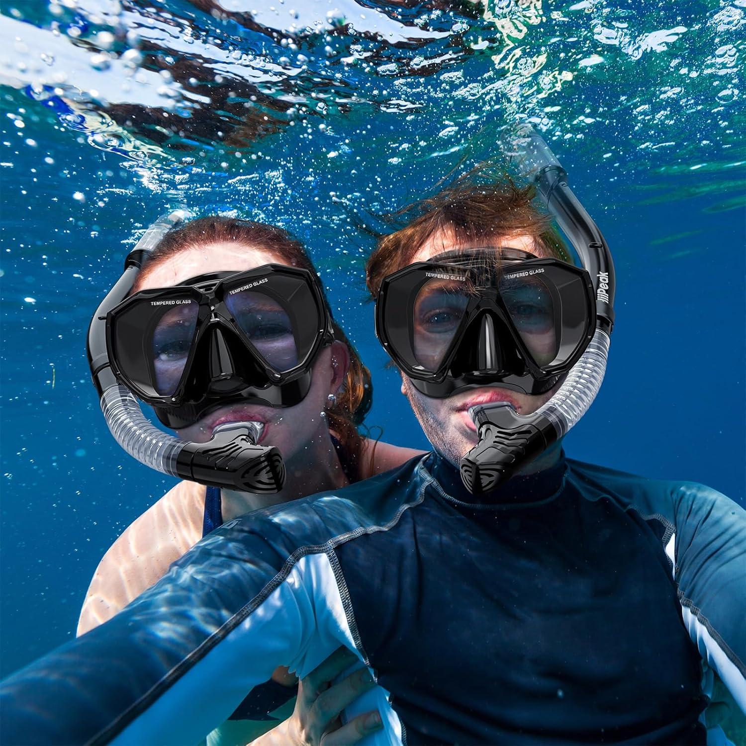 Equipo de Snorkel HiiPeak YT para Adultos, Máscara y Tubo