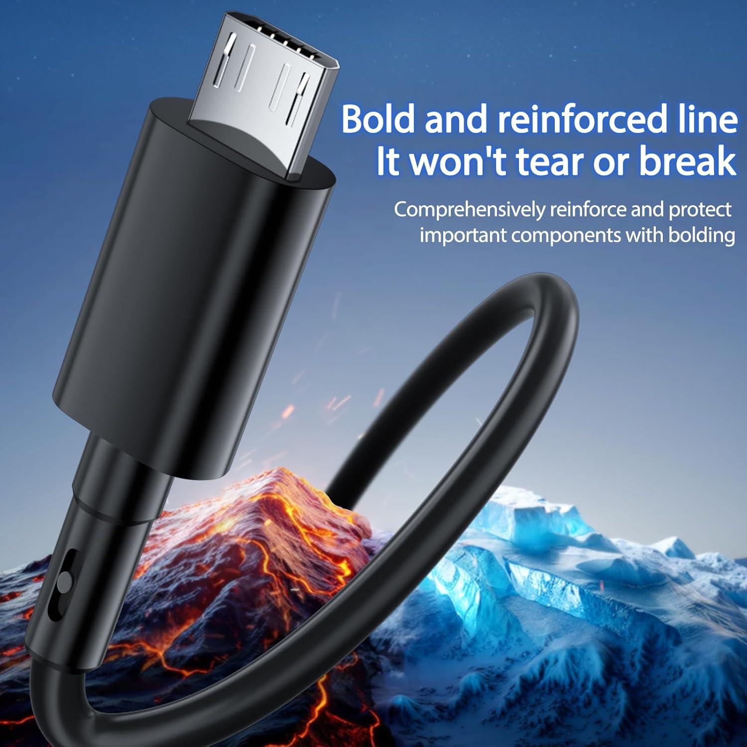 Cable Micro USB SCOVEE 3m para PS4 y Xbox One - 2 Paquetes