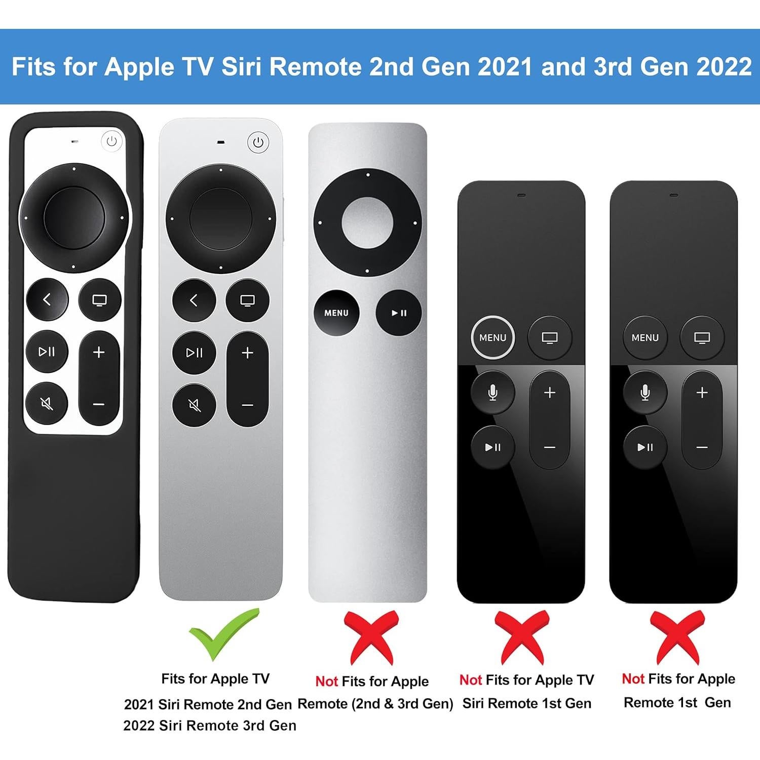 Funda de Silicona para Control Remoto Apple TV 4K - Negro