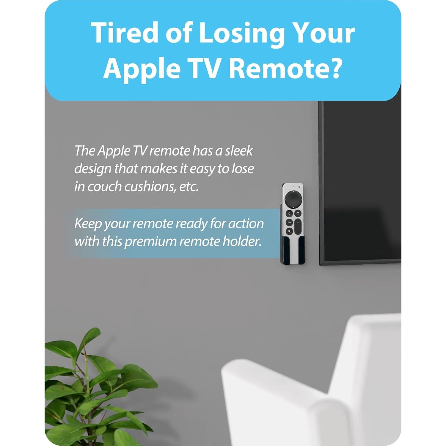 Soporte TotalMount para Control Remoto Apple TV - Adhesivo Removible