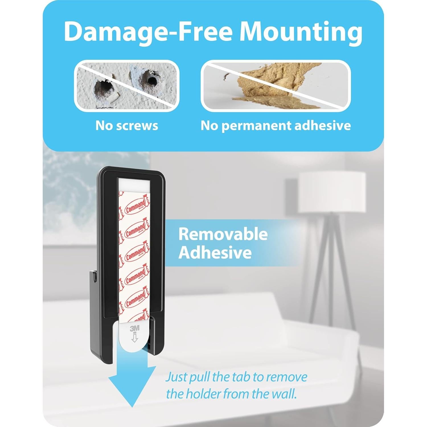 Soporte TotalMount para Control Remoto Apple TV - Adhesivo Removible