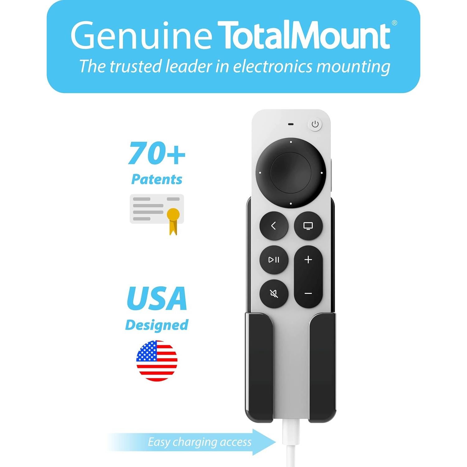 Soporte TotalMount para Control Remoto Apple TV - Adhesivo Removible