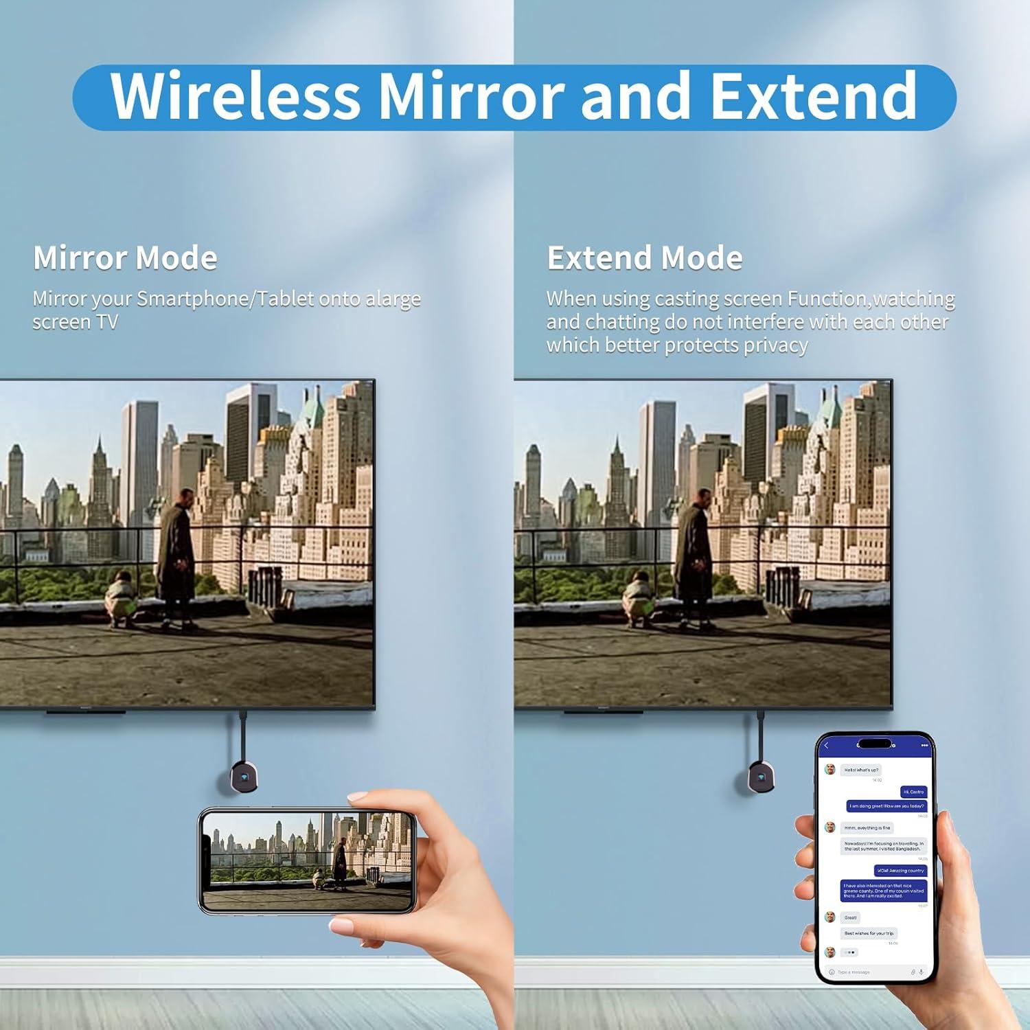 Adaptador HDMI Inalámbrico 4K HRpart E26 para TV y Proyector