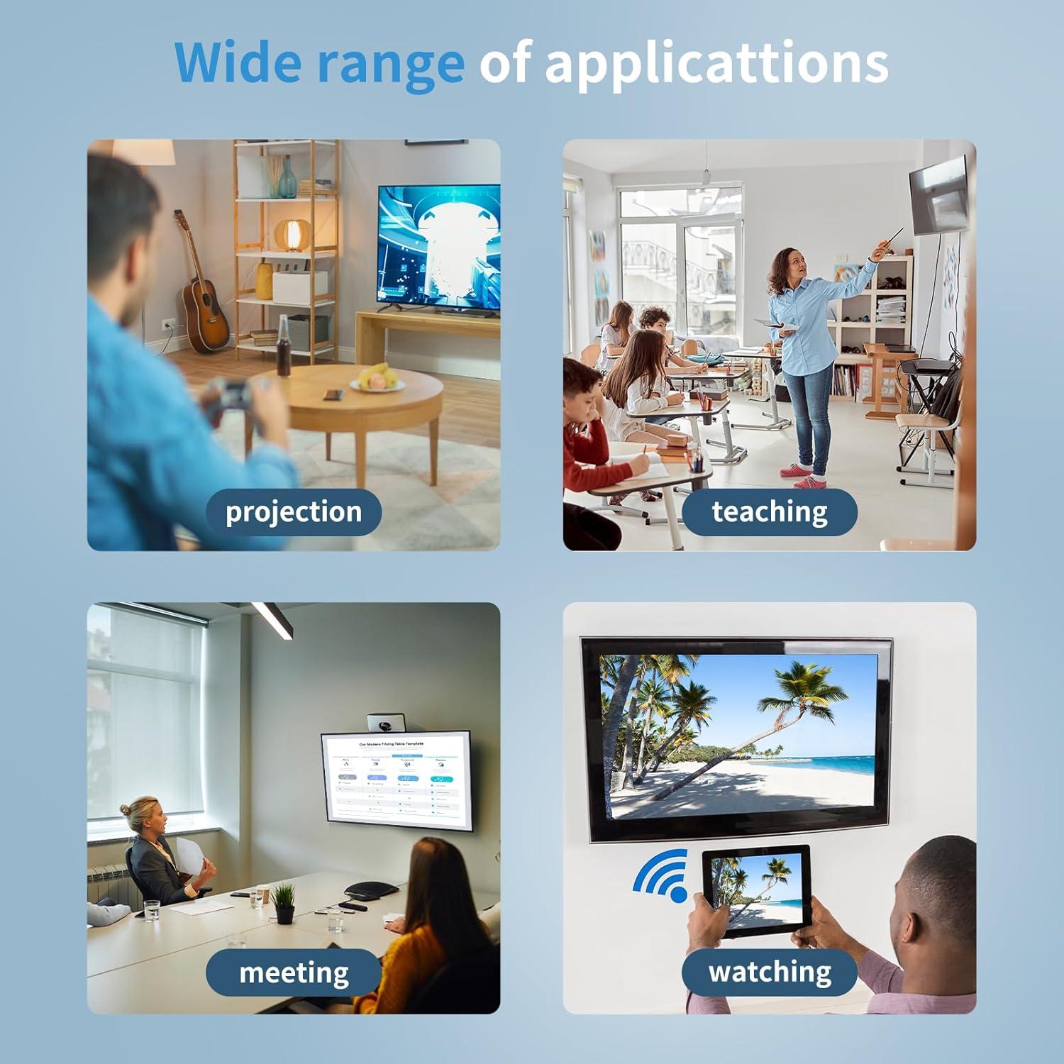 Adaptador HDMI Inalámbrico 4K HRpart E26 para TV y Proyector